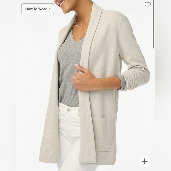 J. Crew Cardigan Blazer Cream Knit Medium - Picture 1 of 7